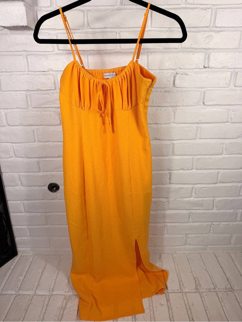 Gianni Bini Orange Maxi Dress Size 6‎ Sleeveless Side Slit Vacation Resort